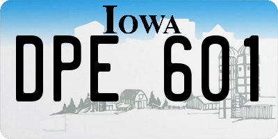 IA license plate DPE601