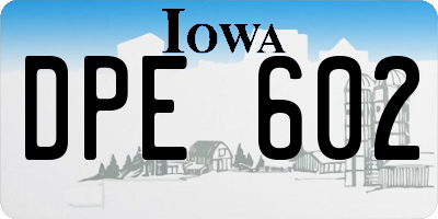 IA license plate DPE602