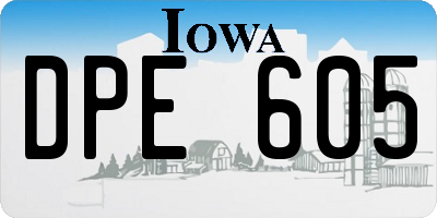IA license plate DPE605