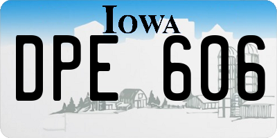 IA license plate DPE606