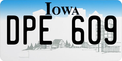 IA license plate DPE609