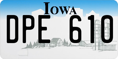 IA license plate DPE610