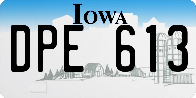 IA license plate DPE613