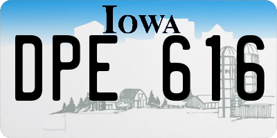 IA license plate DPE616