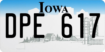 IA license plate DPE617