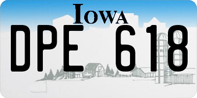 IA license plate DPE618