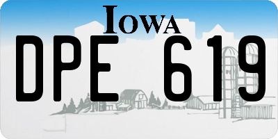 IA license plate DPE619