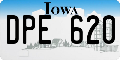 IA license plate DPE620