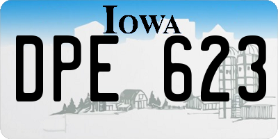 IA license plate DPE623