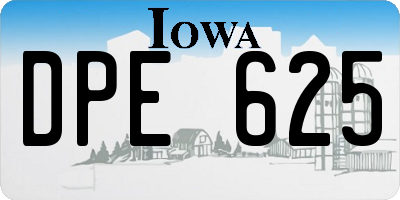 IA license plate DPE625
