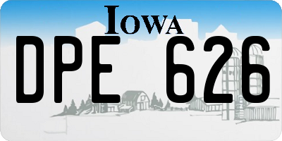 IA license plate DPE626