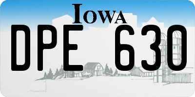 IA license plate DPE630