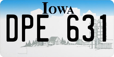 IA license plate DPE631
