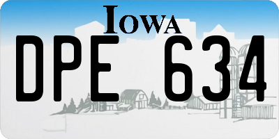 IA license plate DPE634