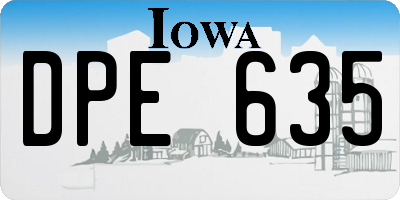 IA license plate DPE635