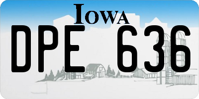 IA license plate DPE636