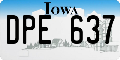 IA license plate DPE637