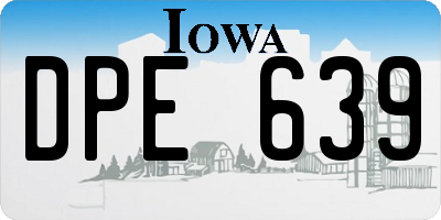 IA license plate DPE639
