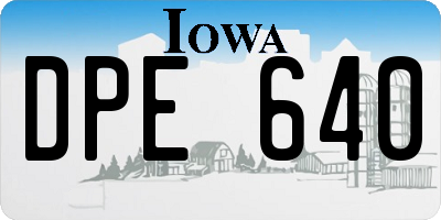 IA license plate DPE640