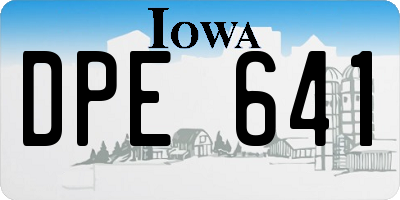 IA license plate DPE641