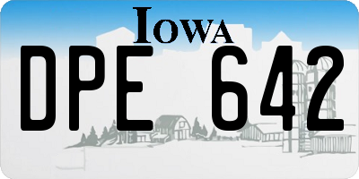 IA license plate DPE642
