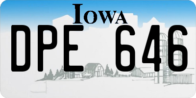 IA license plate DPE646