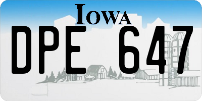 IA license plate DPE647