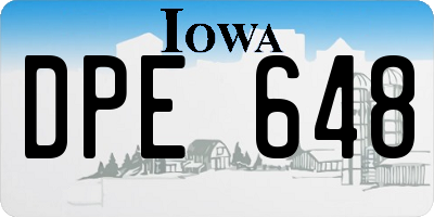 IA license plate DPE648