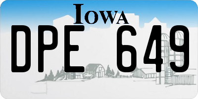 IA license plate DPE649
