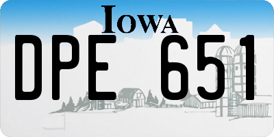 IA license plate DPE651