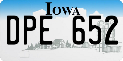 IA license plate DPE652