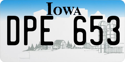 IA license plate DPE653
