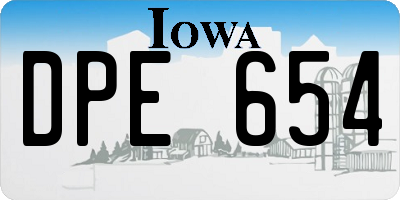 IA license plate DPE654