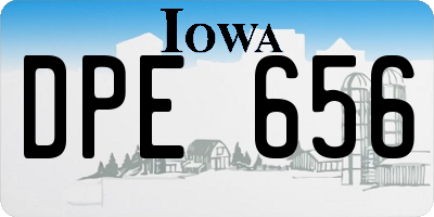 IA license plate DPE656