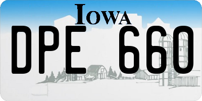 IA license plate DPE660