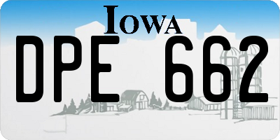 IA license plate DPE662