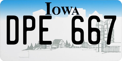 IA license plate DPE667