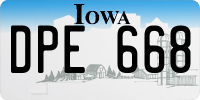 IA license plate DPE668