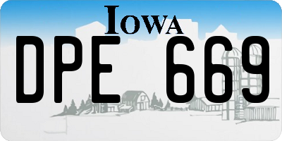 IA license plate DPE669