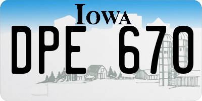 IA license plate DPE670