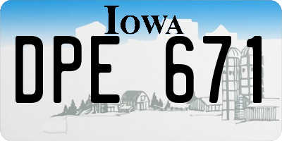 IA license plate DPE671