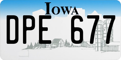 IA license plate DPE677