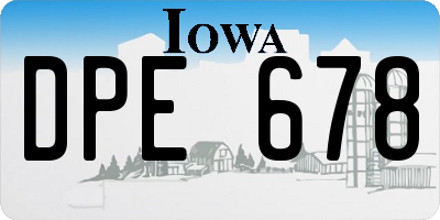 IA license plate DPE678