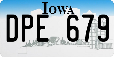 IA license plate DPE679