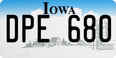 IA license plate DPE680