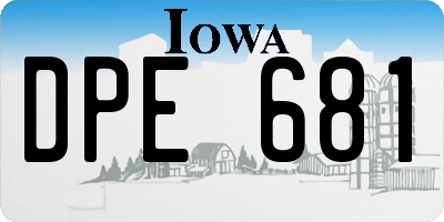 IA license plate DPE681