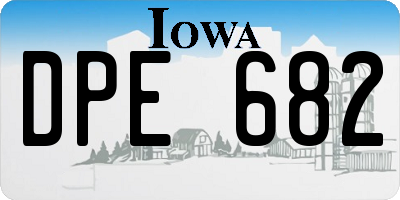 IA license plate DPE682