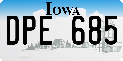 IA license plate DPE685