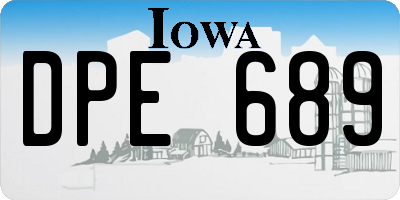 IA license plate DPE689