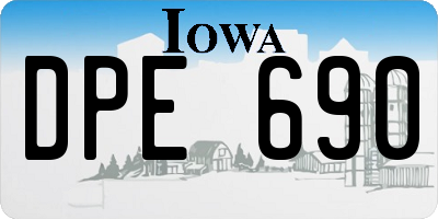 IA license plate DPE690